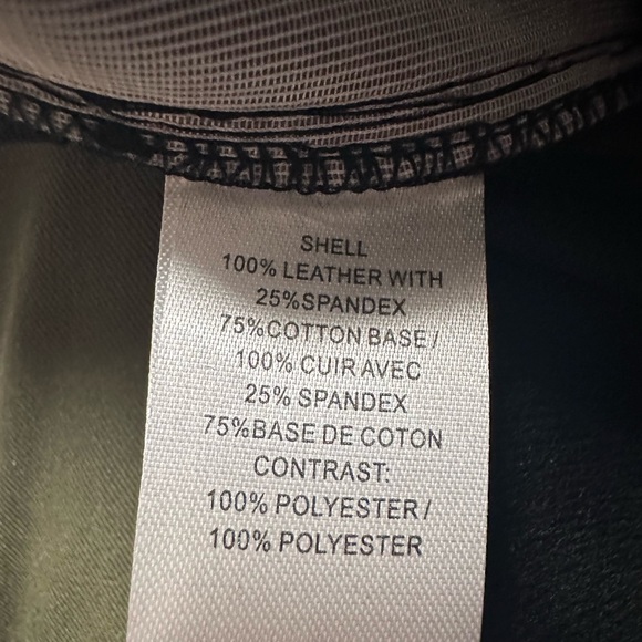 Designer Leather Cigarette Pants Gold Side Panel Pam & Gela Small Womens NWT - Picture 7 of 9